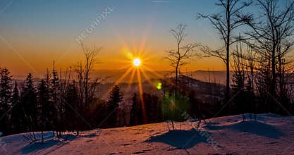 Winter Sunrise Timelapse 4k
