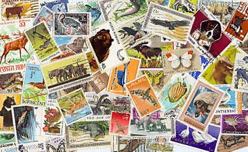 Collection of vintage animal stamps