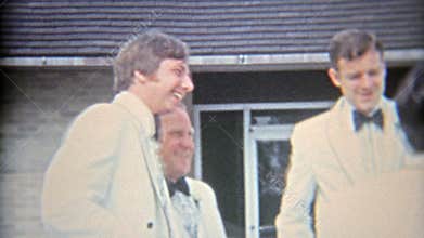 FLINT, MICHIGAN. 1968: Dad being cool around the groomsmen before the wedding.