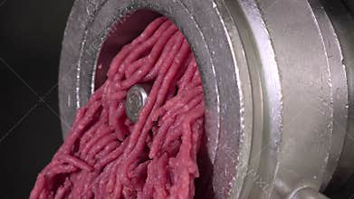 Mechanical chopper producing minced beef