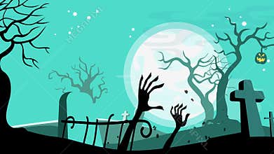 Halloween cartoon seamless looped animated background.