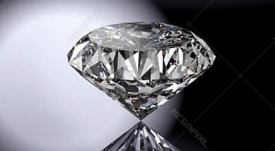 Perfect diamond isolated on shiny background with clipping path
