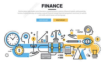 Flat line design concept for finance
