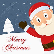 Santa Claus Snowy Merry Christmas Card