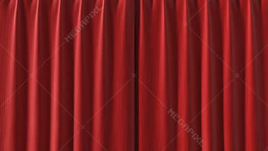 Red Curtain opening in high definition with alpha mask.