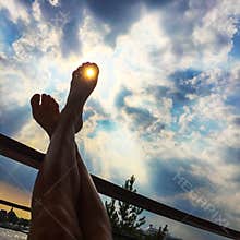 Feet up in the sun