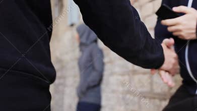 Addict buying dose from drug dealer on street 20