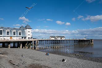 PENARTH, VALE OF GLAMORGAN/WALES - MARCH 23 : View of the Pier o