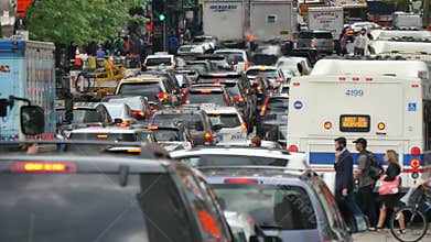 Traffic Jam in Downtown Loop Chicago
