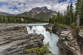 Waterfall in the Canadian Rocky Mountains- Jasper National Park