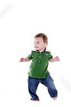 Cute little boy dancing.