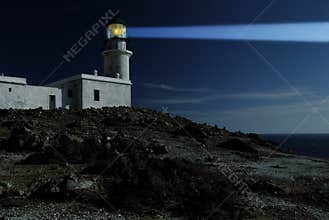 White lighthouse at the night
