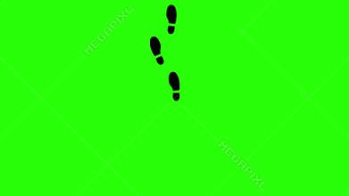 Footsteps Appearing and Disappearing on a Green Screen