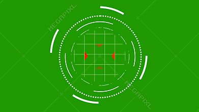 Futuristic Science Fiction Lock On Sniper Target HUD on a Green Screen Background