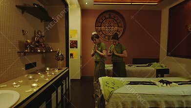 Thai greeting at spa