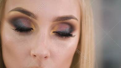 Beautiful eyes. Perfect make-up and eye shadow and lashes.