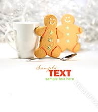 Hot holiday drink with gingerbread cookies