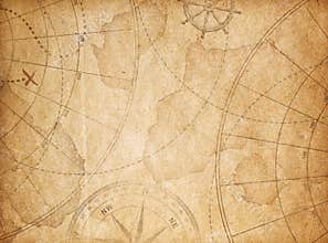 Aged pirates treasure map background