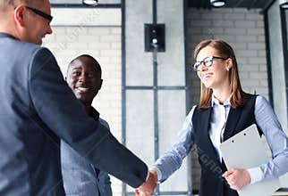 Business people shaking hands