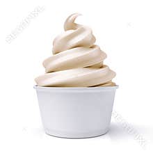 Vanilla ice cream in paper cup