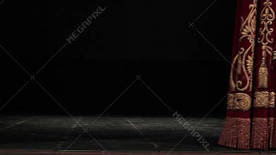 Real video theater curtain open