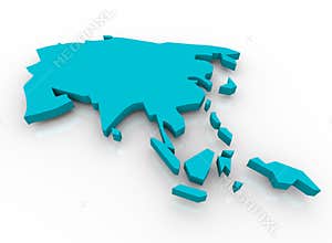 Map of Asia - Blue