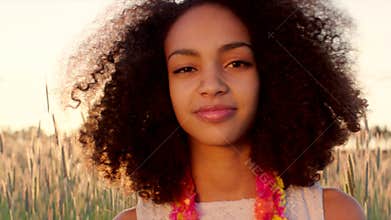 Young girl bitten by a mosquito