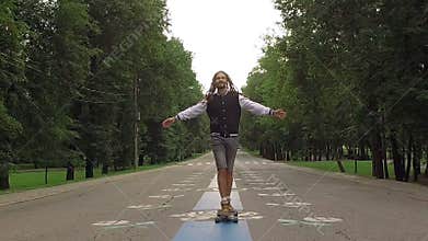 Cool guy on his longboard skate