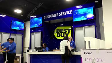 One side of check out counter