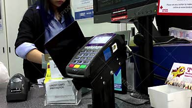 One side of check out counter