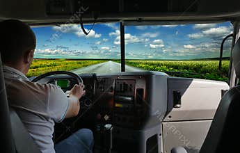 The truck driver on the road