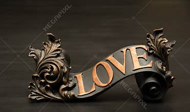 Classic ornate Love Scroll Decor