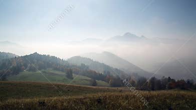 beautiful foggy morning - mystic sunrise fog in mountains - timelapse of amazing nature - full hd 1920 x 1080