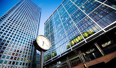 Clocks in the financial city district