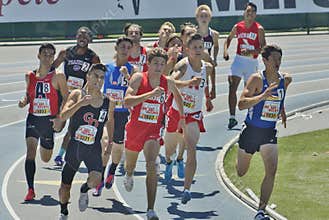 Mens Mile run at the 2016 Mt. Sac Relays