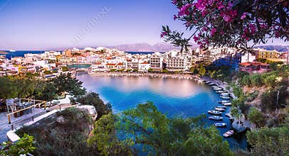 The lake of Agios Nikolaos, Crete, Greece