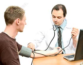 Checking blood pressure