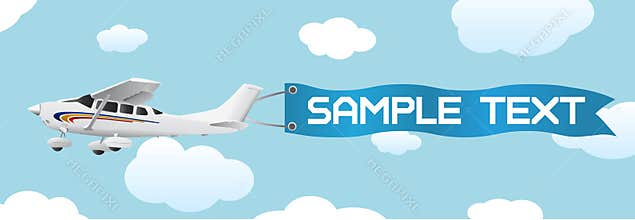 Plane with blank banner vector