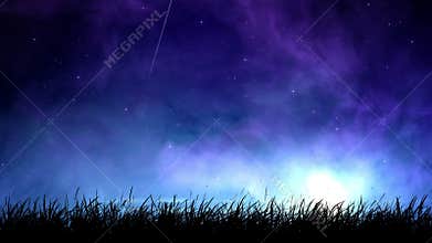 Fog at night sky loop