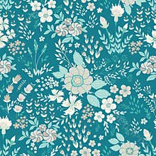Vector seamless pattern with flowers