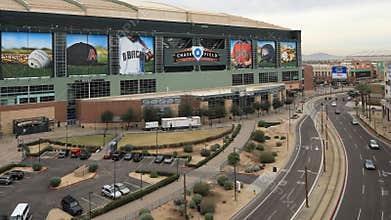 4K UltraHD Timelapse view of Chase Field in Phoenix, Arizona