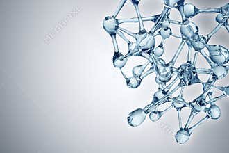 Molecule illustration over blue background, Life and biology, medicine scientific, molecular research dna.