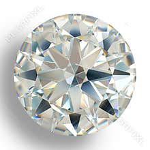 Picture diamond jewel on white background. Beautiful sparkling shining round shape emerald image.