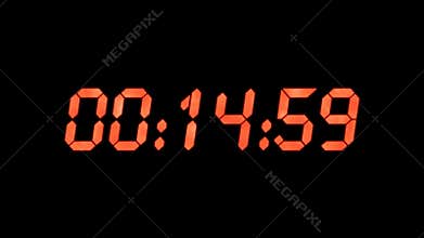 Countdown digital watch running