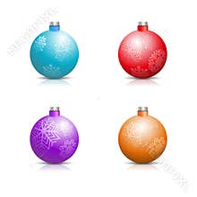 Toys and decorations for the Christmas tree, vector illustration.