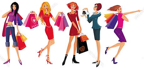 Shopping pretty girls.