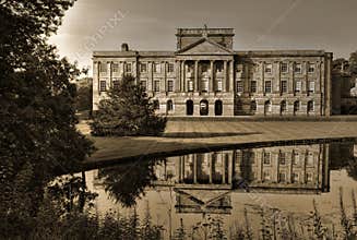 Lyme Hall, back side with mirror pool