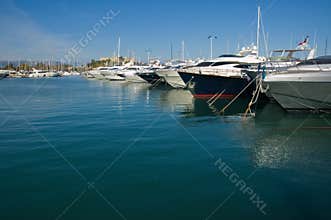 Luxe yachts in the port of Antibes