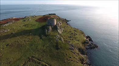 Aerial view. Ruins. Dalkey island. Ireland