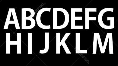 A-Z. Animation font with Matte channel